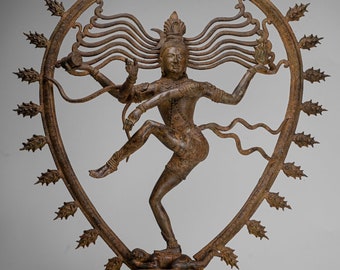 Large Shiva Statue - Antique Indian Style Bronze Dancing Shiva statue as Lord Nataraja - 109cm(44") Tall