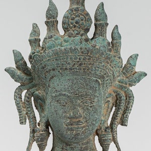 Apsara Statue - Antique Khmer Style Bronze Angkor Wat Apsara or Angel Statue - 30cm/12&quot;