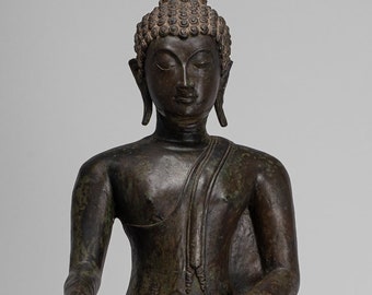 スコータイ様式 仏頭 Buddha【アンティーク】 スコータイタイ様式 石仏 Buddha 仏頭 スコータイタイ様式 石仏