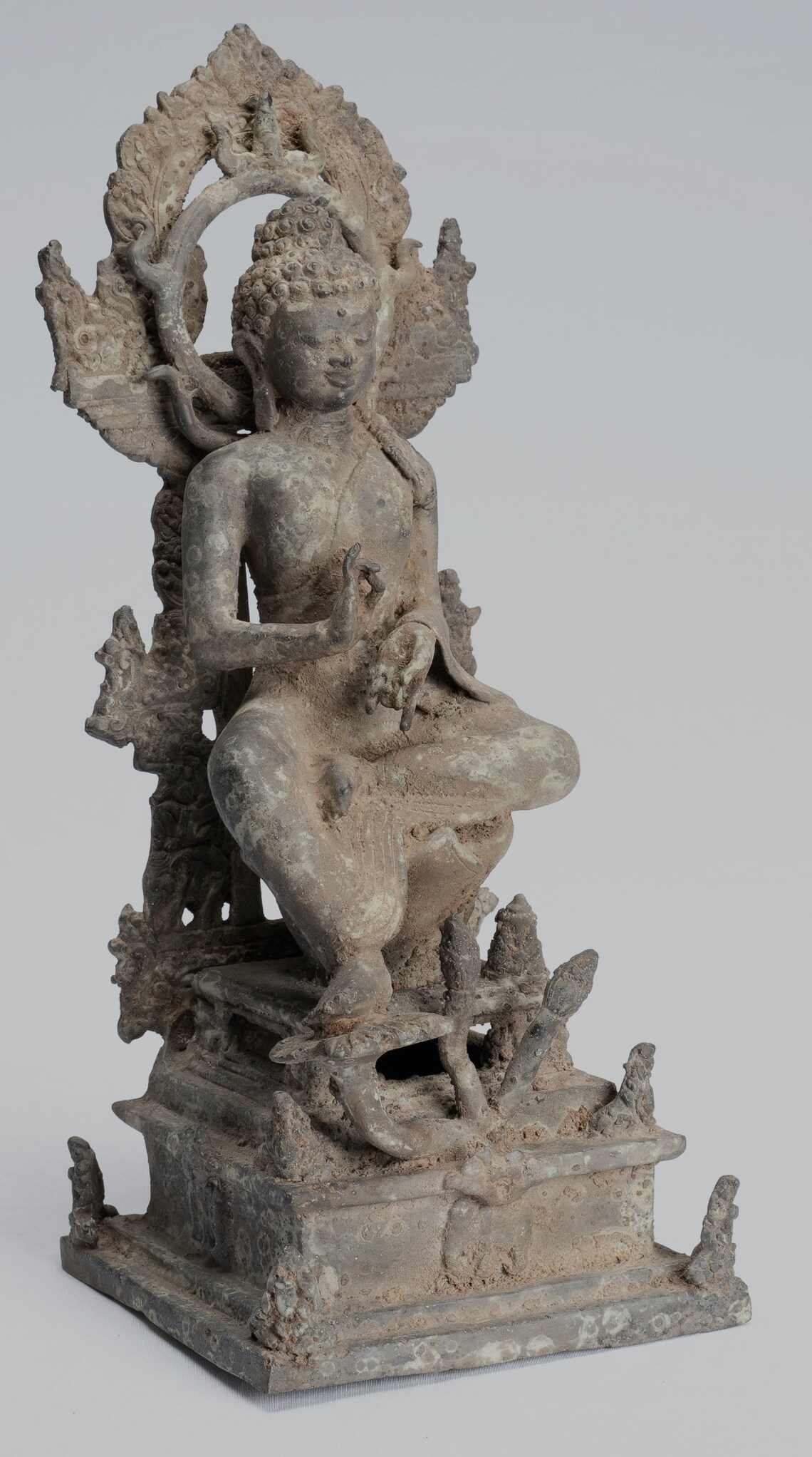 Buddha Statue Antique Indonesian Style Seated Bronze Etsy UK