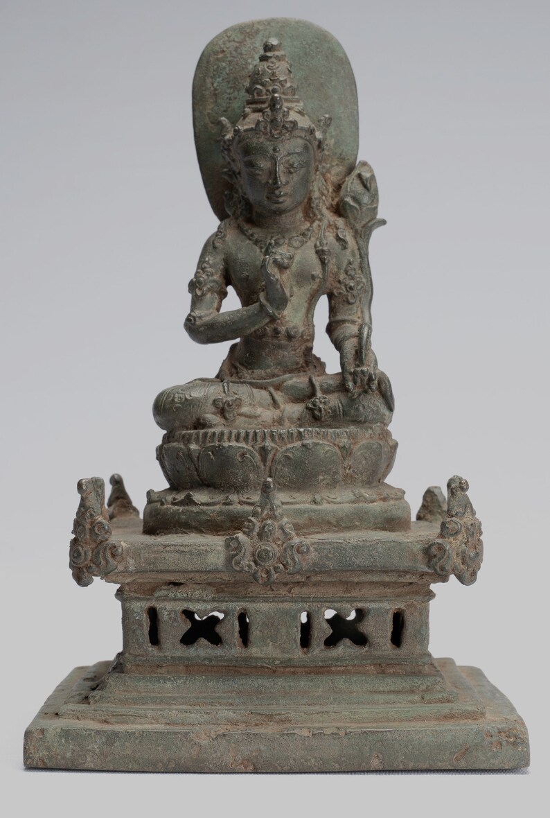 Tara Statue Antique Java Style Majapahit Seated Bronze Devi - Etsy