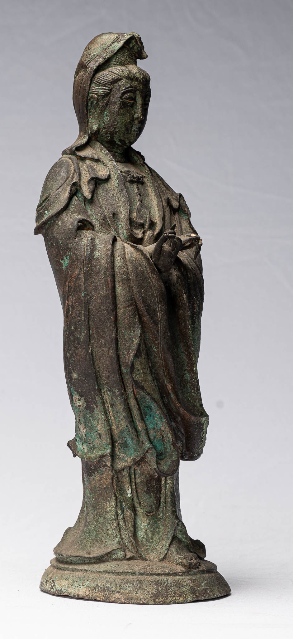 宋時代 小観音像　アンティーク/骨董 ◇錵◇ 仏教美術 木彫 観音菩薩像 76cm 仏像唐物骨董 [Y381.3]