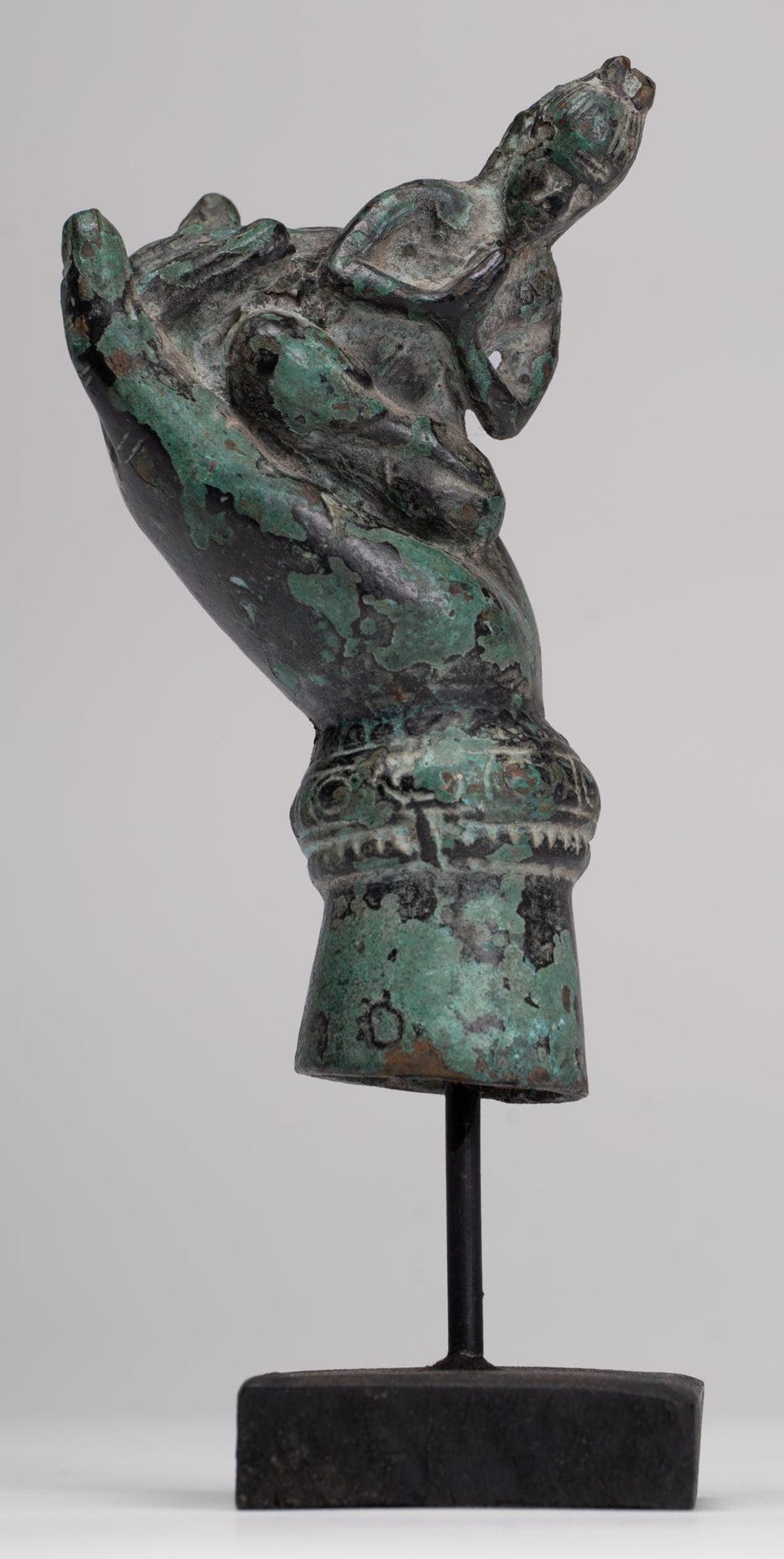 Rishi Statue - Antique Khmer Style Mounted Bronze Rishi or Wise Man in ...
