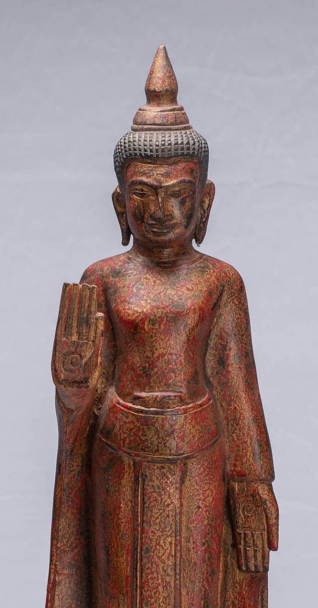 骨董釈迦如来木仏
