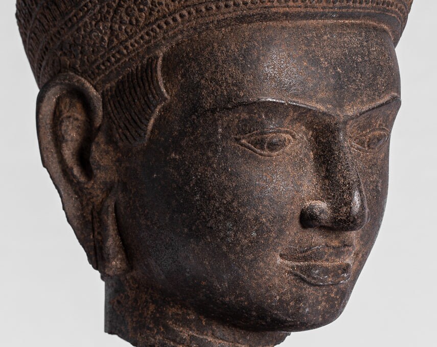 骨董　アンティーク　クメール　仏頭　ブッダ　Buddha head 仏像　石仏 骨董 アンティーク クメール 仏頭 ブッダ Buddha head 仏像 石仏
