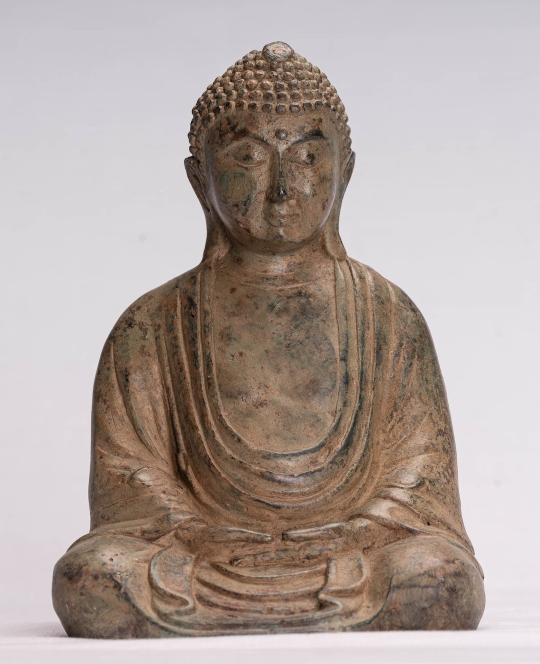 古銅 仏像 阿弥陀如来坐像 仏教美術 ブロンズ置物 金彩風 骨董 インテリア il_1080xN.3681162877_1yd6.jpg