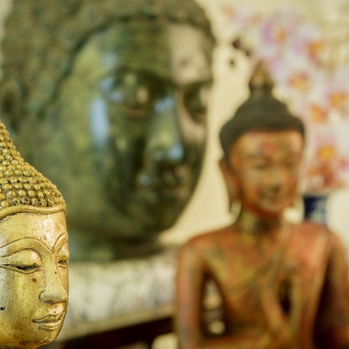 ガネーシャ像 - アンティークタイ風 ブロンズ製 ガネーシャ座像 - 11