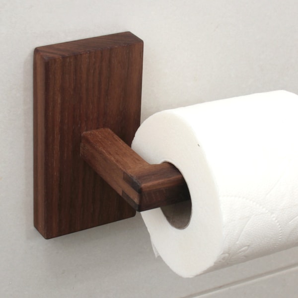 Walnut toilet paper holder