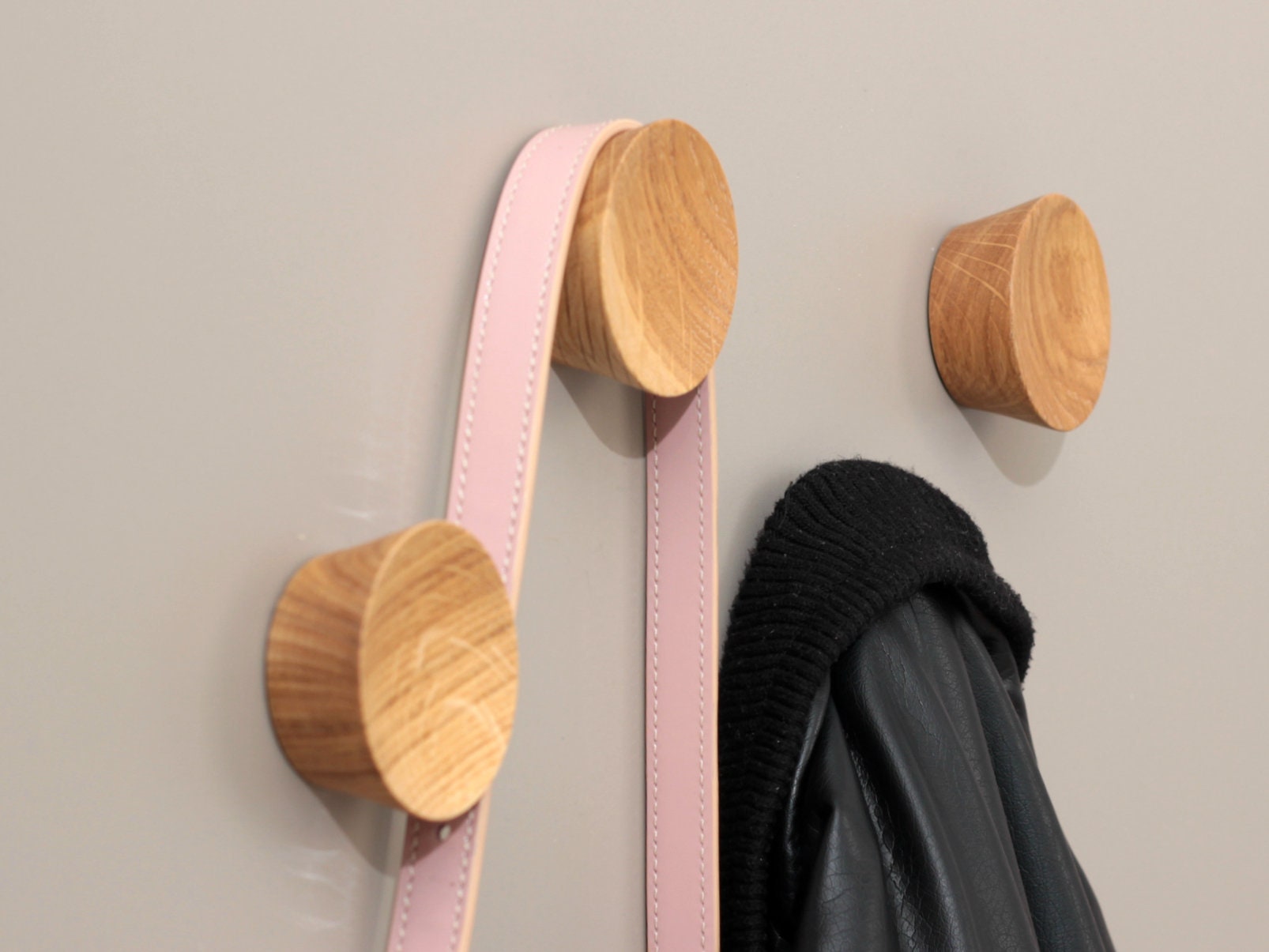 Walnut Towel Holder Set of 2 Wood Wall Hook Personalized Bathroom