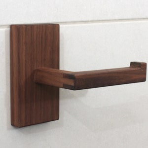 Oak wood toilet roll holder. Wood toilet paper holder. image 5