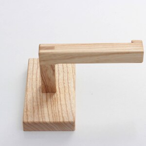 Ash wood toilet paper holder rack image 6