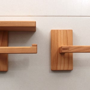 Oak wood toilet roll holder. Wood toilet paper holder. image 8