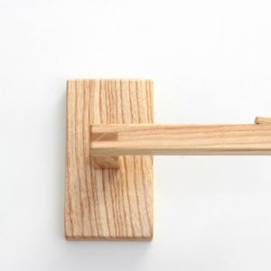 Ash wood toilet paper holder rack image 1