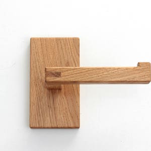 Oak wood toilet roll holder. Wood toilet paper holder. image 3