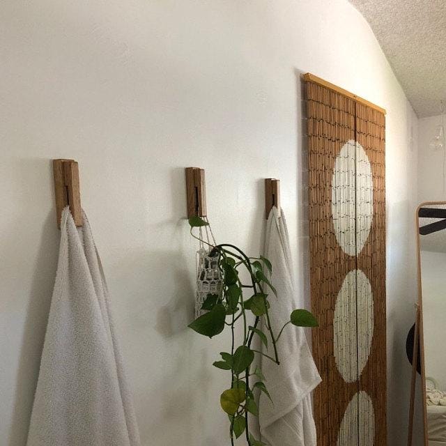 Ganci Da Parete In Legno Di Noce Nero - Set Da 6 Pezzi, Design Minimalista, Portata 5 Kg