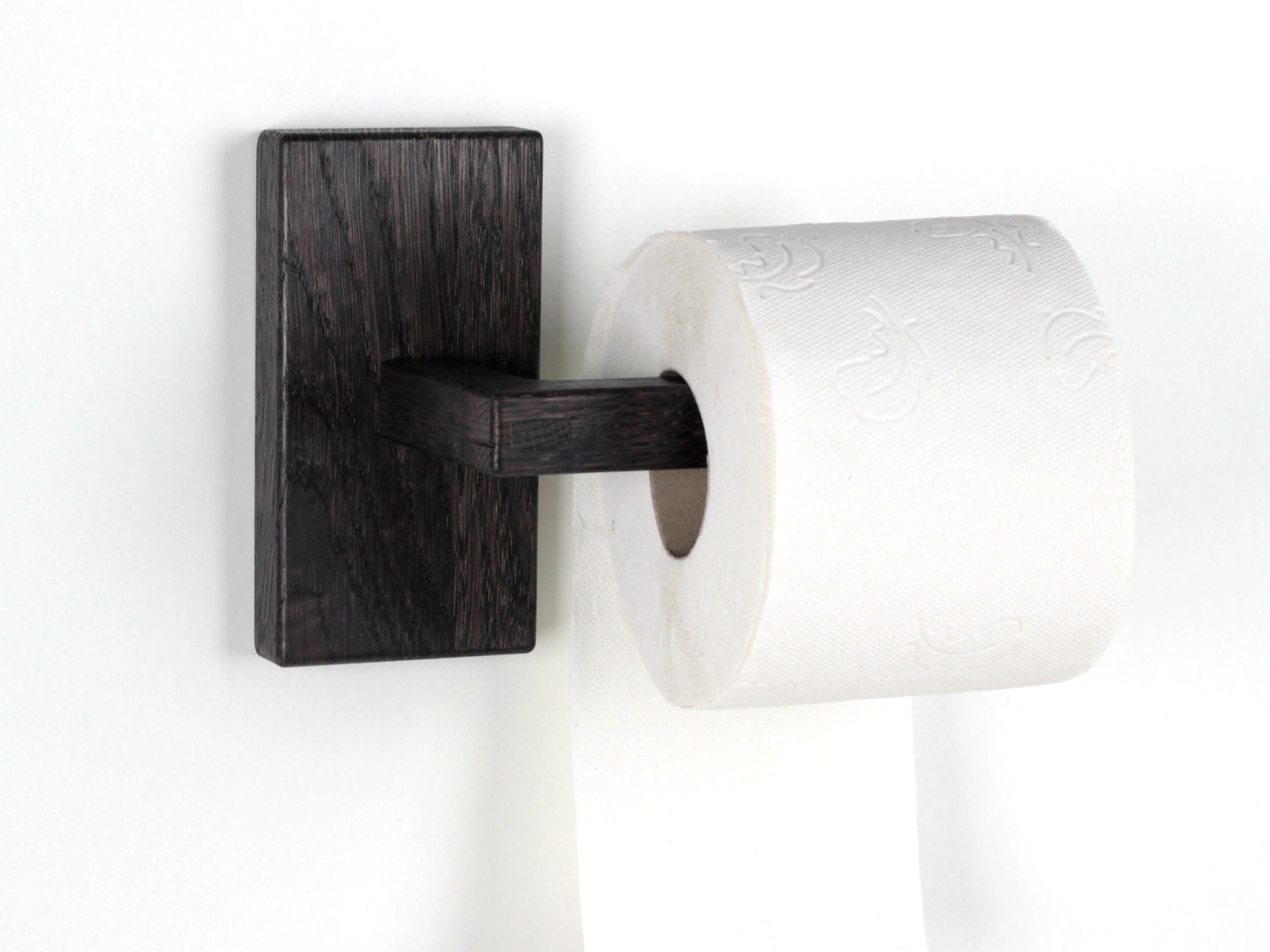 Black Toilet Paper Holder, Wood Toilet Roll Holder 