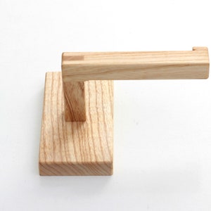 Oak wood toilet roll holder. Wood toilet paper holder. image 7