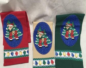 Appliquéd Christmas Tea towel Set