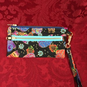 2-zip pouch with wrist strap
