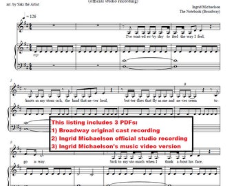 If This is Love - The Notebook - Ingrid Michaelson - Broadway AND Studio Versions (3 PDFs) - Full Transcription - Voice & Piano Arrangement