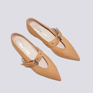 JOY Handmade Camel Mary Jane shoes
