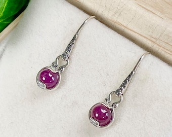 Ruby Earrings - Ruby Jewelry - July Birthstone - Gemstone Earrings - Dainty Earrings - Ruby Dot