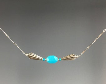 Sleeping Beauty Turquoise Necklace ~ Art Deco Turquoise jewelry ~ Art Deco Necklace - 1920's Jewelry - Beauty Deco