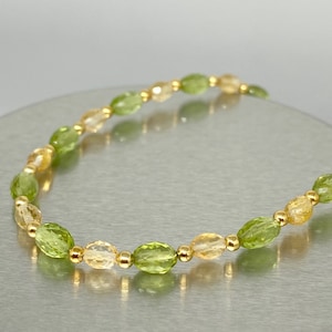 Peridot and Citrine Necklace - Peridot Jewelry - Citrine Jewelry - Easter Jewelry - Green and Yellow Jewelry - August Birthstone  - Citrus