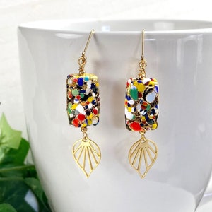 Venetian Glass Earrings - Venetian Jewelry - Italian Glass -Colorful Jewelry - Color Vine