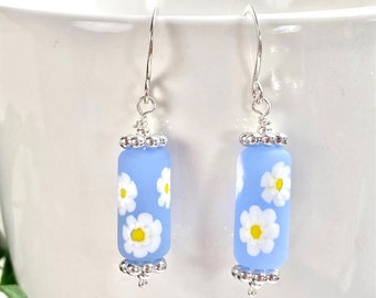 Murano Glass Earrings - Venetian Glass Jewelry - Gift - Daisy