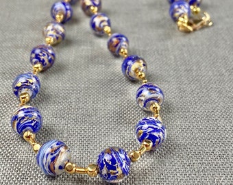 Murano Glass Necklace - Italian Glass Jewelry Gift - Venetian Jewelry - New World Blue