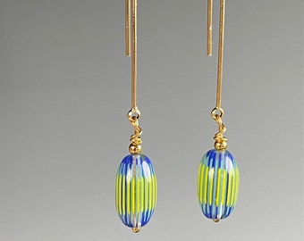 Venetian Glass Earrings - Venetian Glass Jewelry - Vintage Venetian Glass - Retro Jewelry - Mod Drop