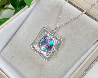 Austrian Crystal Pendant Necklace - Austrian Crystal Jewelry - Ice Frame