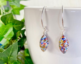 Murano Glass Earrings - Murano Glass Jewelry - Colorful Jewelry - Teen Jewelry - Venetian Glass Jewelry - Italian Jewelry - Mosaic