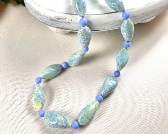 Venetian Glass Jewelry - Venetian Glass Necklace - Vintage Venetian Glass - Long Necklace - Periwinkle