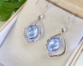 Murano Glass Earrings - Blue Venetian Glass Jewelry - Artisan Jewelry - Italian Jewelry - Twists blue