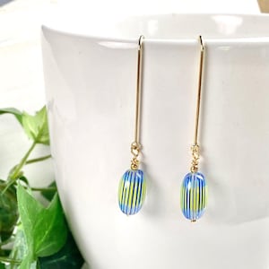 Venetian Glass Earrings - Venetian Glass Jewelry - Vintage Venetian Glass - Retro Jewelry - Mod Drop
