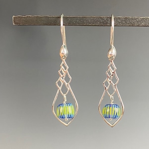 Murano Glass Earrings - Vintage Murano Beads - Venetian Jewelry - Rare Murano Glass - Mid Mod