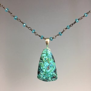 CHANNELING CHRYSOCOLLA + QUARTZ NECKLACE main image 0