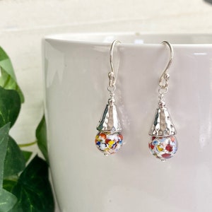 Venetian Glass Earrings - Venetian Jewelry - Italian Glass - Klimt Inspired Glass - Multi colored glass beads - Gift for Her - Clown