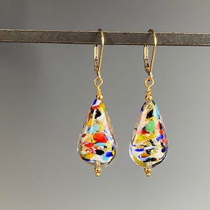 Venetian Glass Earrings - Venetian Jewelry - Colorful Jewelry - Italian Glass - Murano Tears