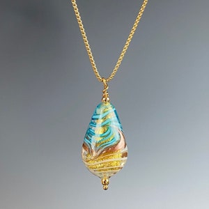 Venetian Glass Pendant Necklace - Venetian Jewelry - Italian Glass - La Playa Neck