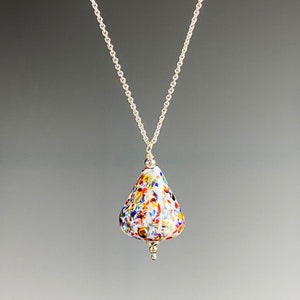 Venetian Glass Pendant Necklace - Vintage Venetian Glass - Colorful Necklace - Murano Bell