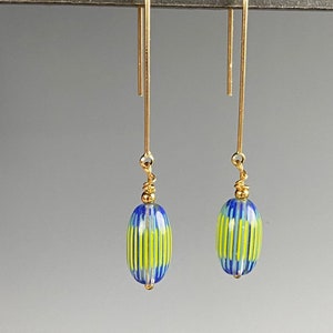 Venetian Glass Earrings - Venetian Glass Jewelry - Vintage Venetian Glass - Retro Jewelry - Mod Drop