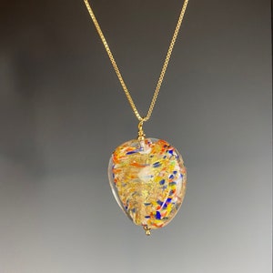 Venetian Glass Pendant Necklace - Venetian Jewelry - Colorful Pendant - Italian Glass - Splat