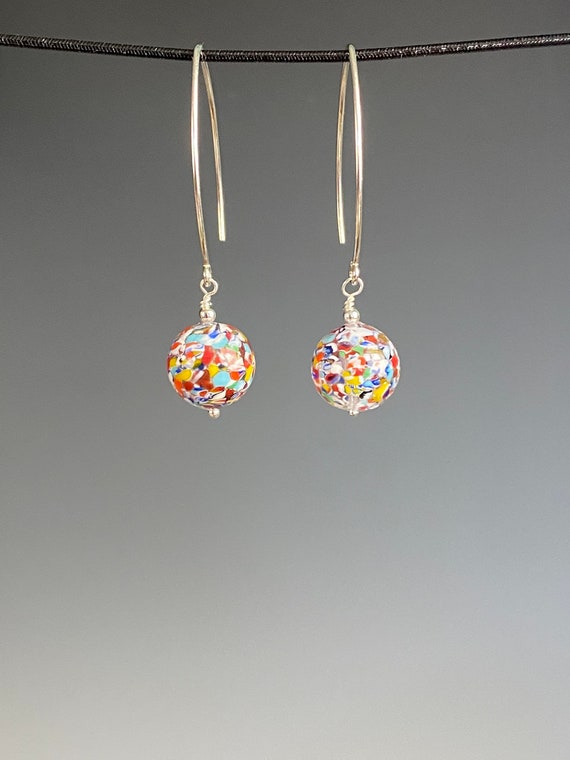 Murano Glass Earrings Venetian Glass Jewelry Multi Colored Earrings  Colorful Earrings Italian Jewelry Spreckles - Etsy