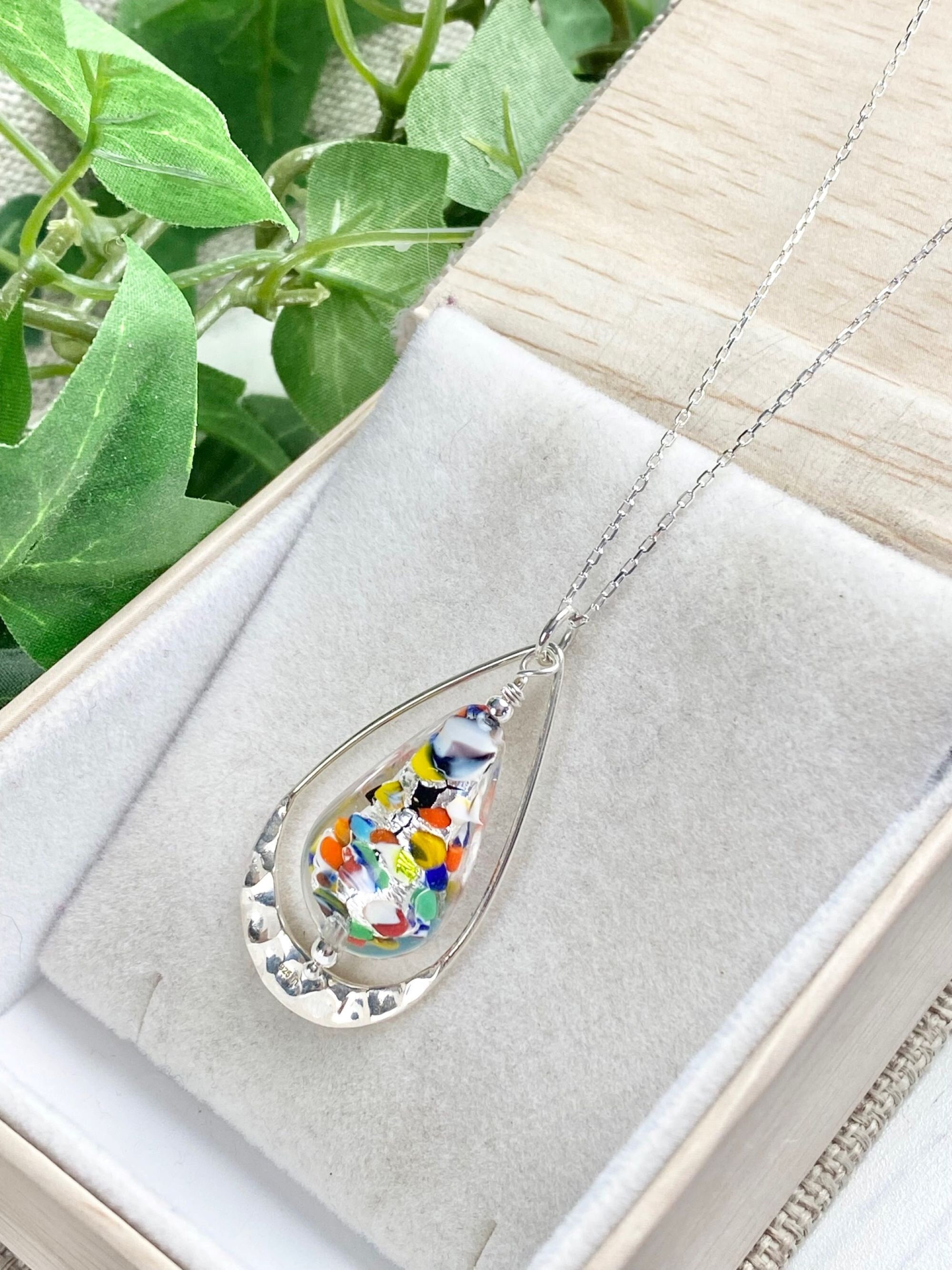 Venetian Glass Necklace - Venetian Glass Jewelry - Adjustable Chain - Venetian Pendant - Italian Glass - Bell