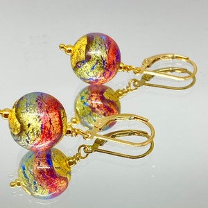Murano Glass Earrings Murano Glass Jewelry Venetian Glass Jewelry Colorful Jewelry Jewelry Gift Italian Jewelry Beach Sand image 7