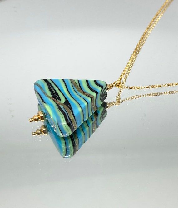 Venetian Glass Necklace Venetian Jewelry Venetian Pendant Italian Glass Venice Lagoon Etsy UK