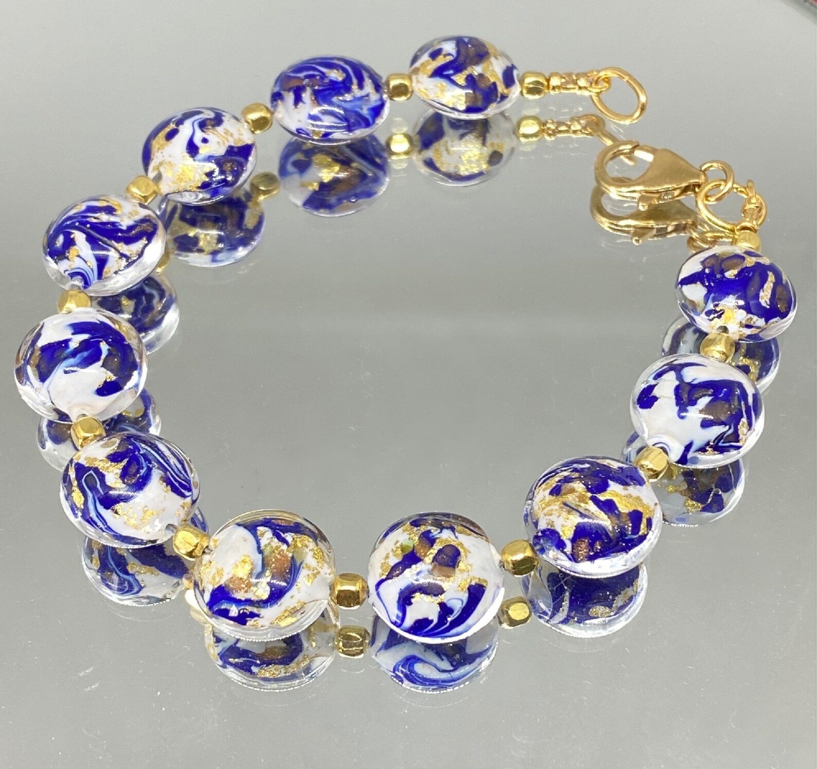 Murano Glass Bracelet Murano Glass Jewelry Beaded Etsy